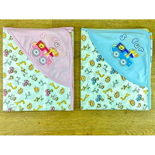 Dodo Baby 1150 Bebe Penye Safari Nakışlı Battaniye 0-1 Yaş - Mavi