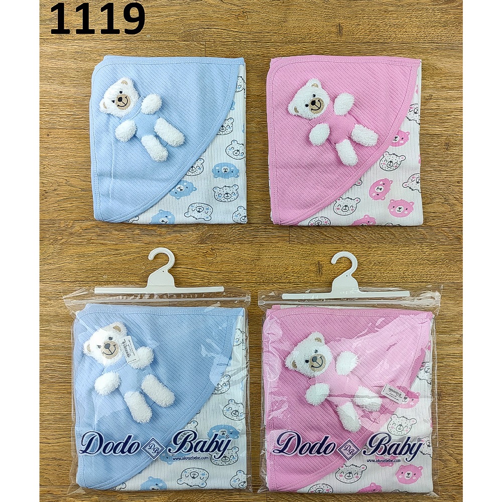Dodo 1119 Bebe Empirme Ayıcık Oyuncaklı Şapkalı Battaniye 0-1 Yaş - Pembe