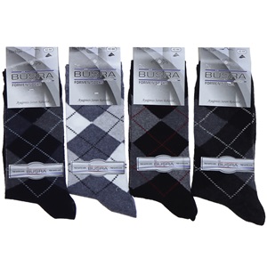 Öz Büşra Erkek Desenli Likralı Koton Soket Çorap