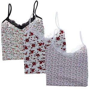 Berat Ayaz Penye Empirme Desenli Dantelli İp Askılı Atlet XL-2-XL