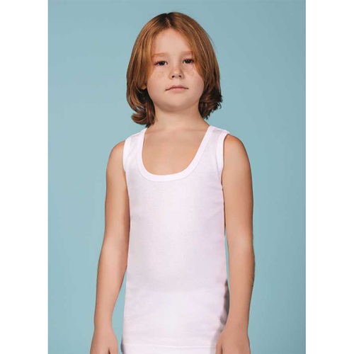 Body Way 2504-2514 Erkek Çocuk Penye Suprem Askılı Atlet 12 Li - Beyaz