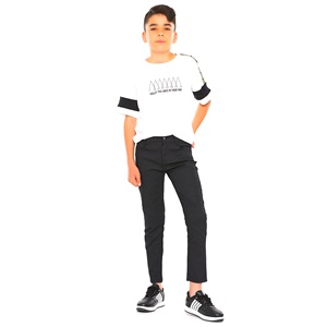 By Mık 8522 Erkek Çocuk Okul Kemerli Pantalon 14-18 Yaş - Siyah