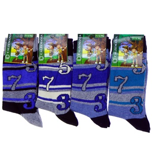 Calzemanıa Erkek Çocuk Likralı Desenli Soket Çorap - Karışık Renk