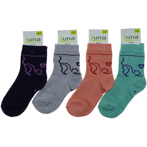 Luna 1752 Kız Çocuk Likralı Desenli Soket Çorap