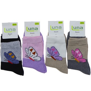 Luna 1752 Kız Çocuk Likralı Desenli Soket Çorap