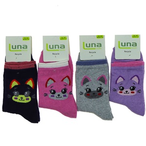 Luna 1752 Kız Çocuk Likralı Desenli Soket Çorap