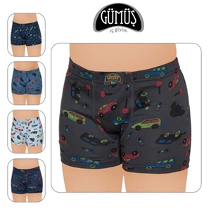 Gümüş 3089 Erkek Çocuk Empirme Baskılı Likralı Boxer - Karışık Renk - 5