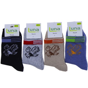 Luna 1752 Erkek Çocuk Likralı Desenli Soket Çorap - Karışık Renk