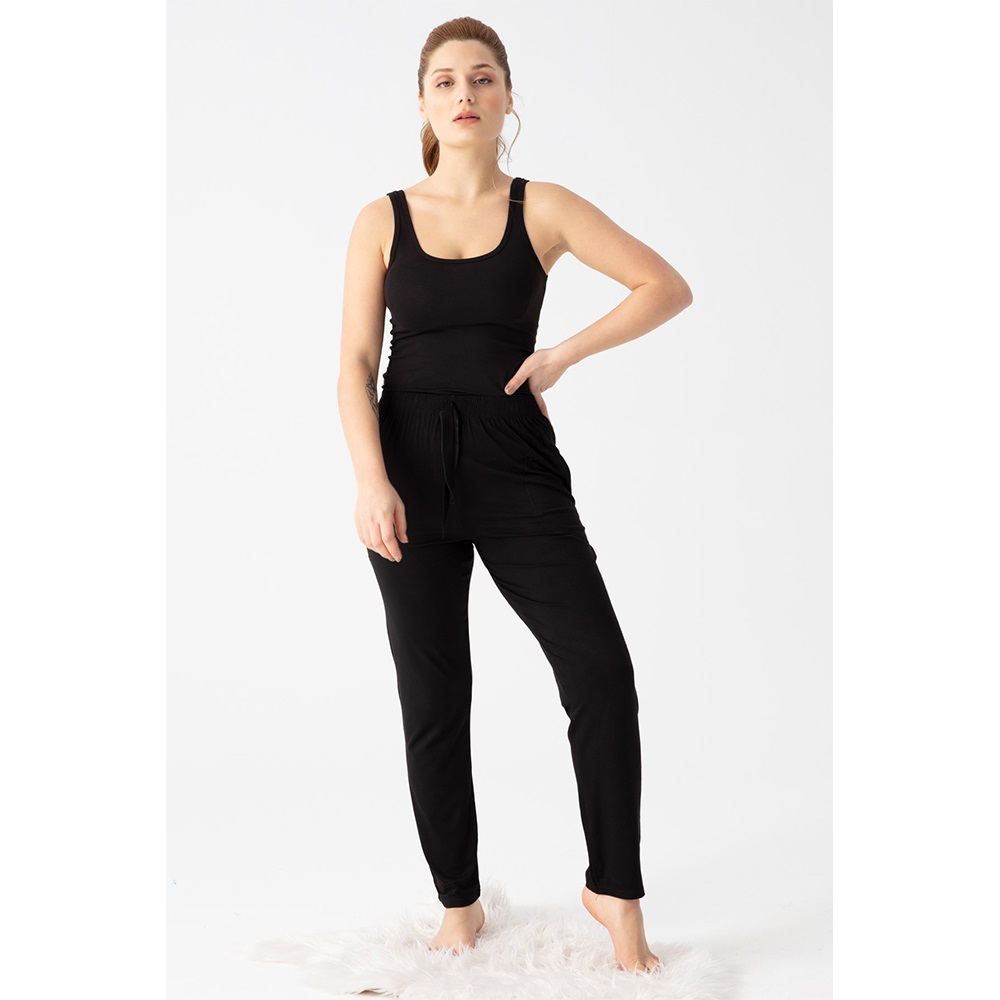 Menekşe Bayan Viskon Düz Jumbo Battal Cepli Pantolon 6XL-8XL