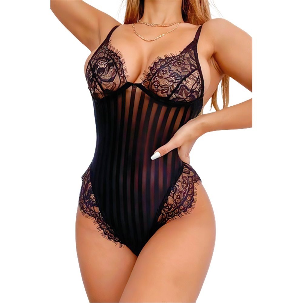 Nightlight 3345 Bayan Fantazi Body Suit Gecelik - Siyah