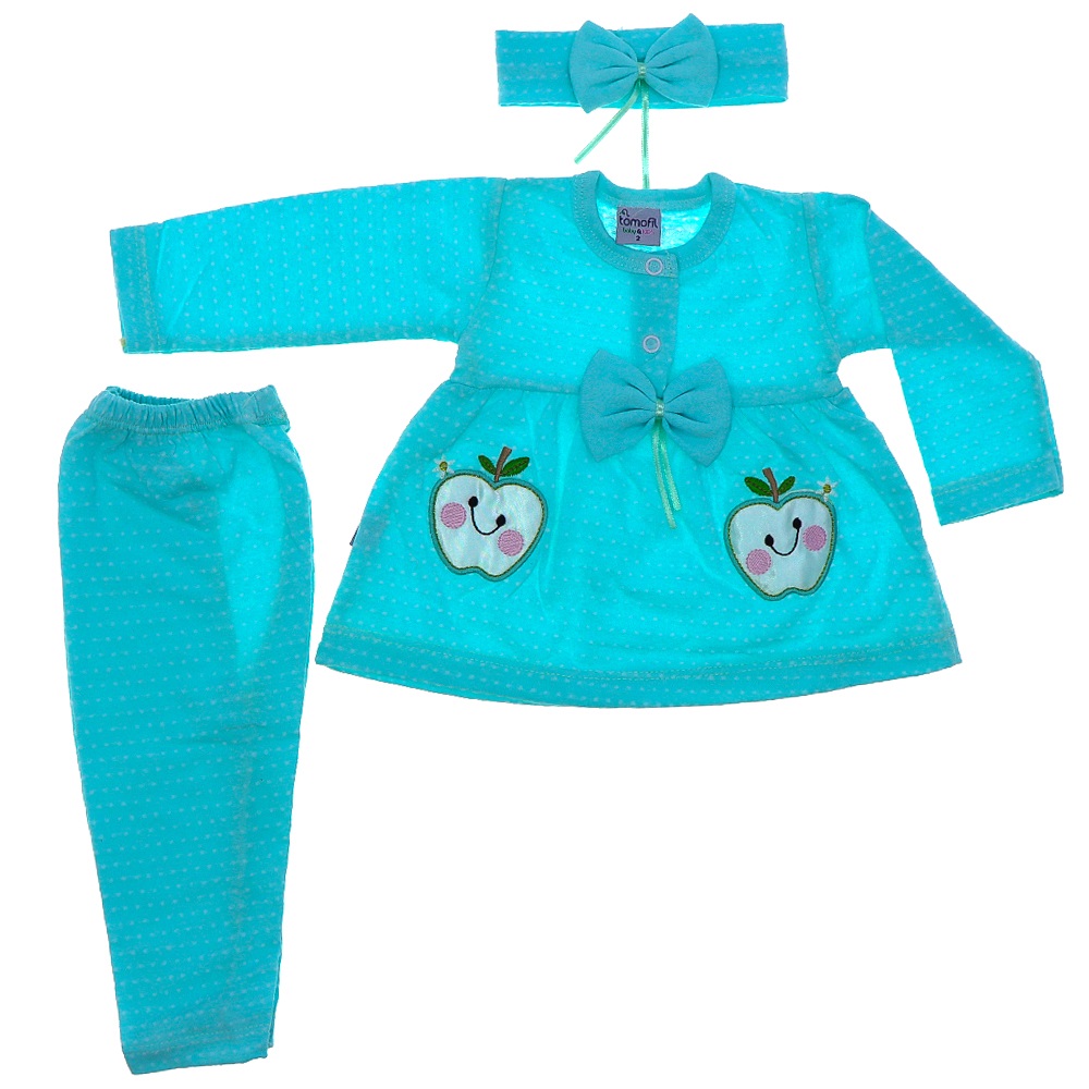 Tomofil 923 Kız Çocuk Jakarlı Elmalı Nakışlı Takım 1-2 Yaş - Pembe - 1 YAŞ-2 YAŞ
