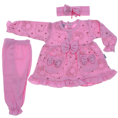 Tomofil 924 Kız Çocuk Cepli Miki Bas Takım 1-2 Yaş - Pudra - 1 YAŞ-2 YAŞ