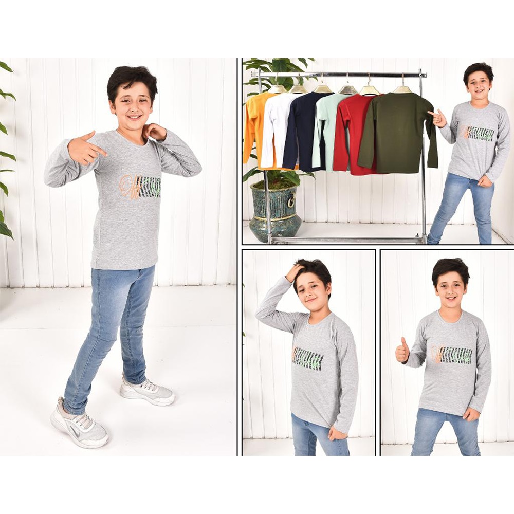 Kardeşler Lıfe Erkek Çocuk Penye White Baskılı Uzun Kol Badi 8-12 Yaş