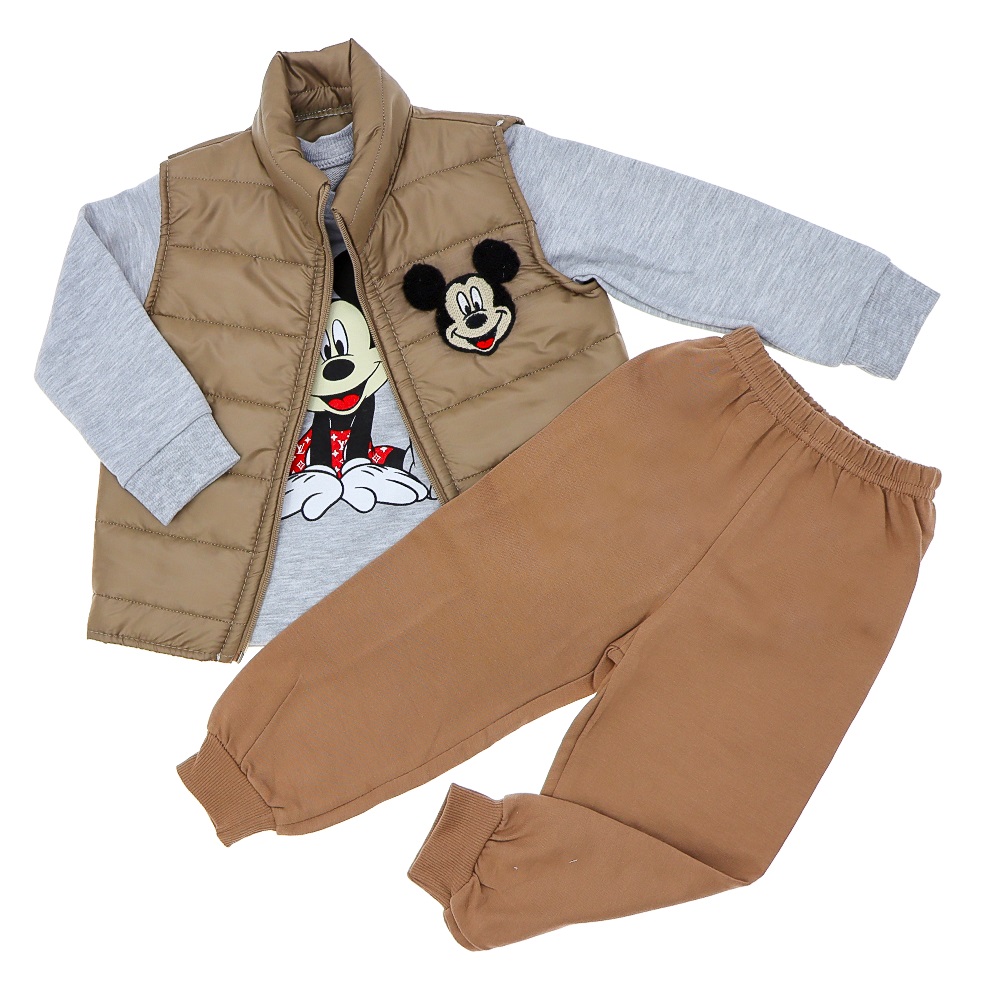 Naz Mix 656 Erkek Çocuk 2 İp Süzine Mıckey Mouse Nakışlı Şişme Yelekli 3 Lü Takım 2-3-4 Yaş - Karışık Renk - 2-3-4 YAŞ