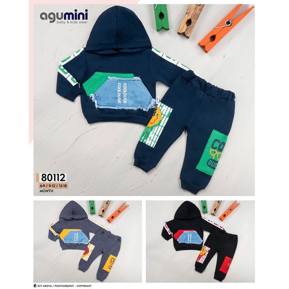 Agumini Baby 80112 Erkek Bebe Cool Dude Bas Takım 6-18 Ay