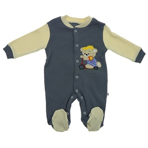 B&B Burber 2040 Erkek Bebe Scoter Ayı Nakışlı Penye Tulum 3-6-9 Ay