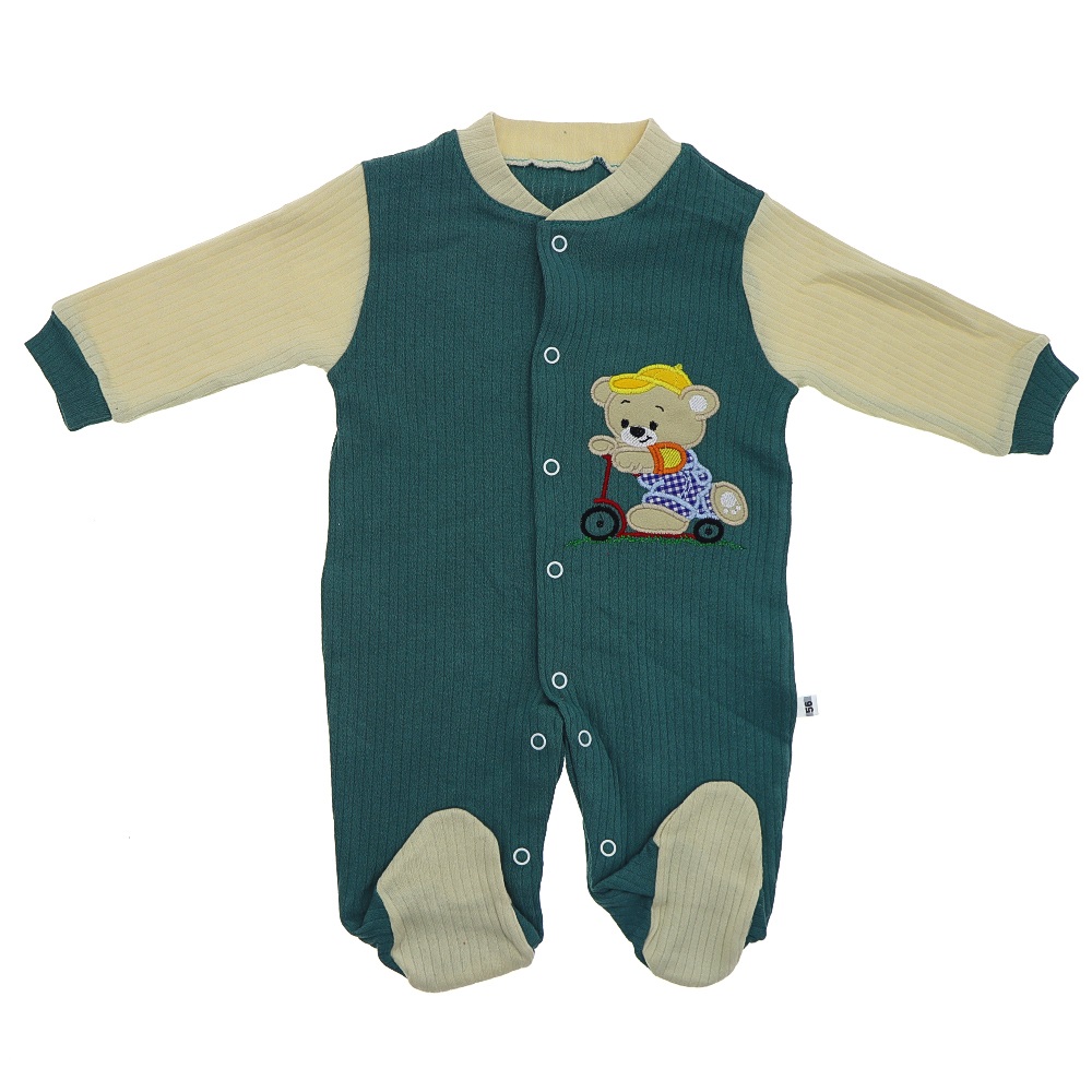 B&B Burber 2040 Erkek Bebe Scoter Ayı Nakışlı Penye Tulum 3-6-9 Ay