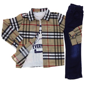 Beboys Erkek 1074 Erkek Burbery 3 Lü Takım 1-3 Yaş - Haki - 1-2-3 YAŞ - 24543-Haki-1-2-3 YAŞ