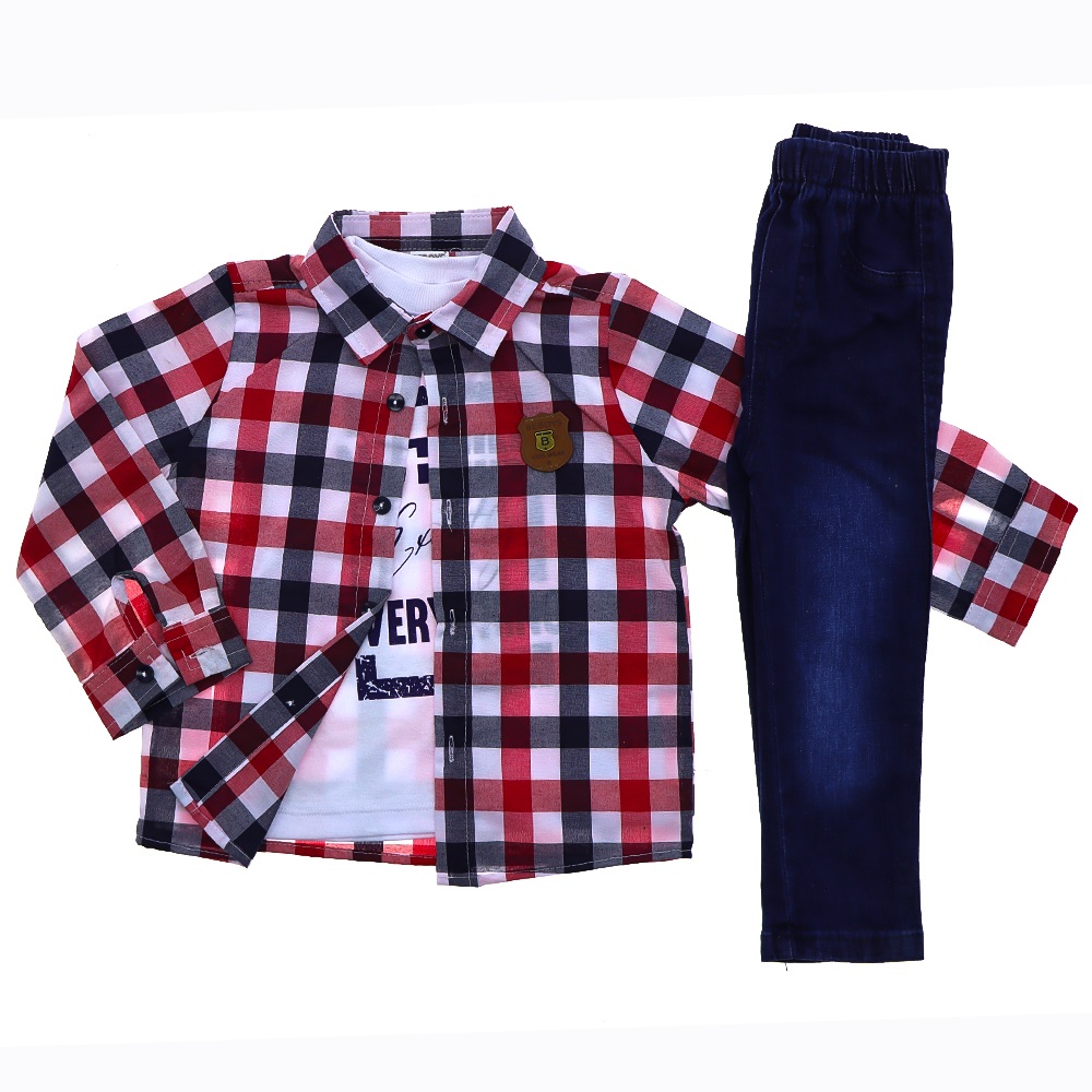 Beboys Erkek 1073 Erkek Ekose 3 Lü Takım 4-6 Yaş - Mavi - 4-5-6 YAŞ - 24549-Mavi-4-5-6 YAŞ