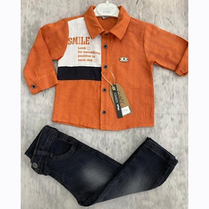 Canöz 2982 Erkek Çocuk Gömlekli 2 Li Takım 1-4 Yaş - Kiremit - 1-2-3-4 YAŞ