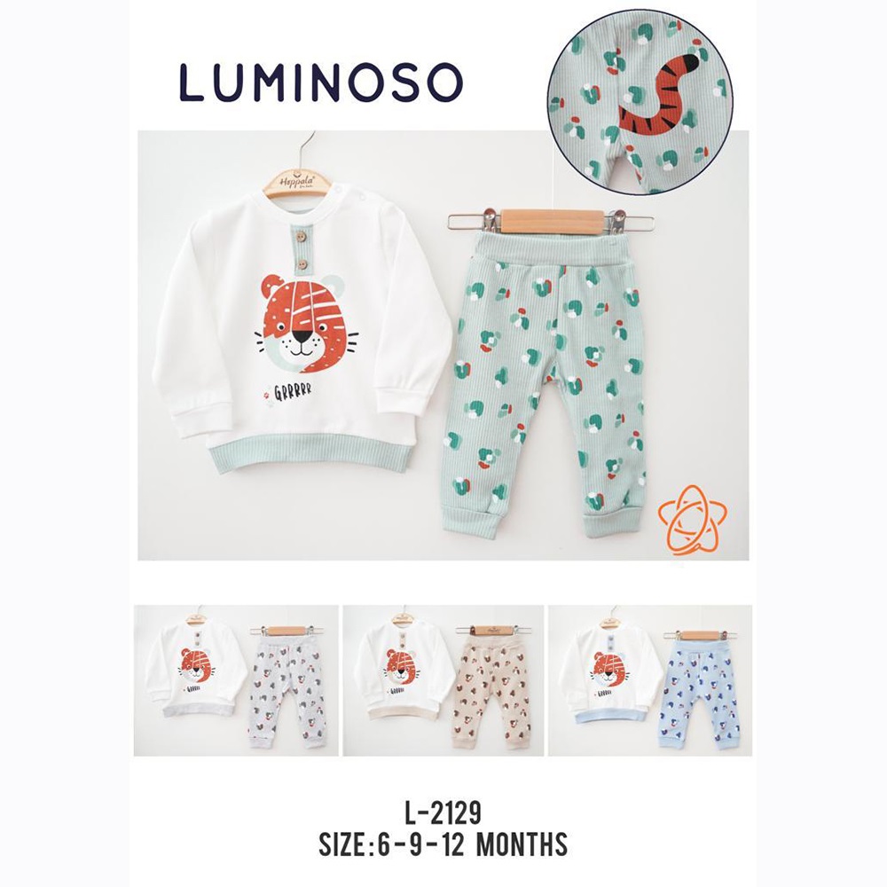 Luminoso 2129 Kız Bebe Tiger Baskılı Kaşkorse 2 Li Takım 6-12 Ay