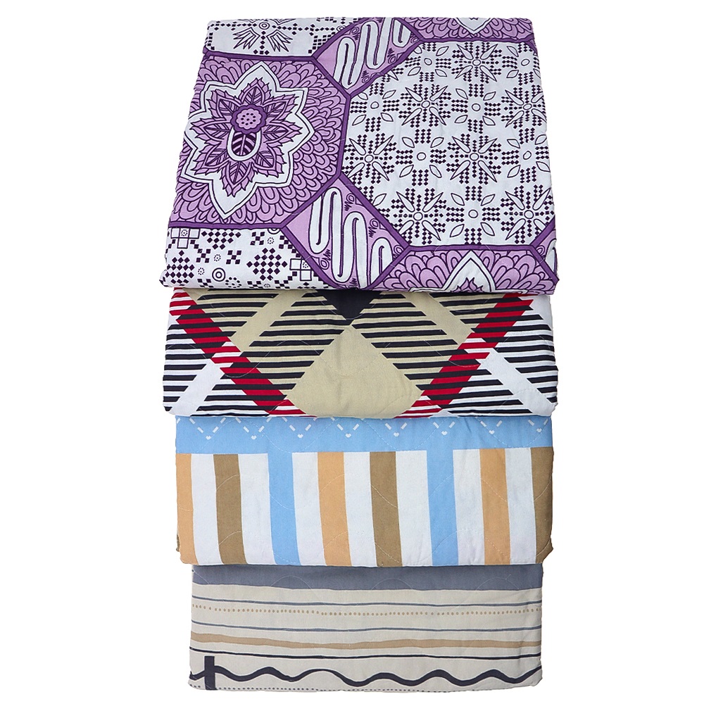 Dark Blue Desenli Battal Çok Amaçlı Pike Örtü 190x230 Cm