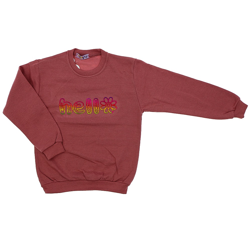 Cicigiy Kız Çocuk Hello Bas 2 İplik Sweat 8-12 Yaş