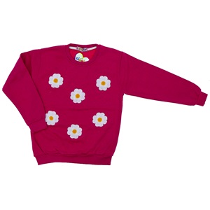 Cicigiy Kız Çocuk Çiçek Nakışlı 2 İplik Sweat 3-7 Yaş