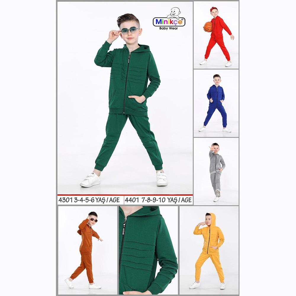 Minikçe 4301 Erkek Penye Çocuk Çımalı Fermurlı Takım 3-6 Yaş