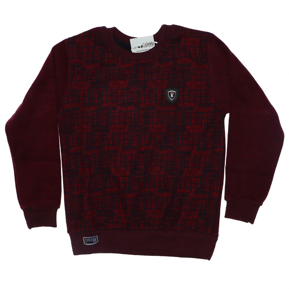 120 Selanik Desenli Erkek Sweatshirt 9-12 Yaş