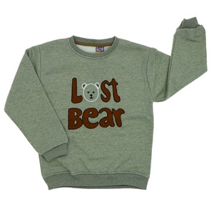 Keskincan Erkek Çocuk Çizgili Lost Bear Nakışlı 3 İplik Sweat 8-12 Yaş