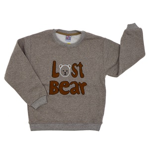 Keskincan Erkek Çocuk Çizgili Lost Bear Nakışlı 3 İplik Sweat 8-12 Yaş