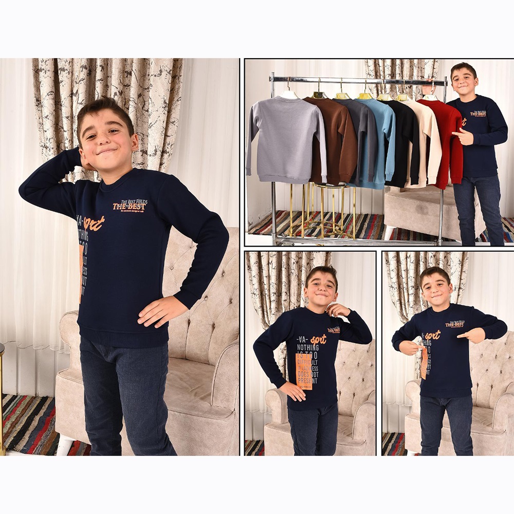 Kardeşler Lıfe Erkek Çocuk 3 İp Sport Baskılı Sweat 9-12 Yaş - Siyah