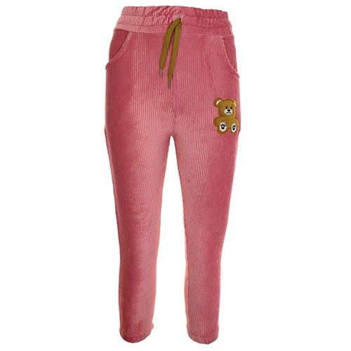 Tonbix 1261 Çocuk Kadife Fitilli Ayıcık Nakışlı Pantolon 8-12 Yaş - Hardal - 8-9-10-11-12 YAŞ