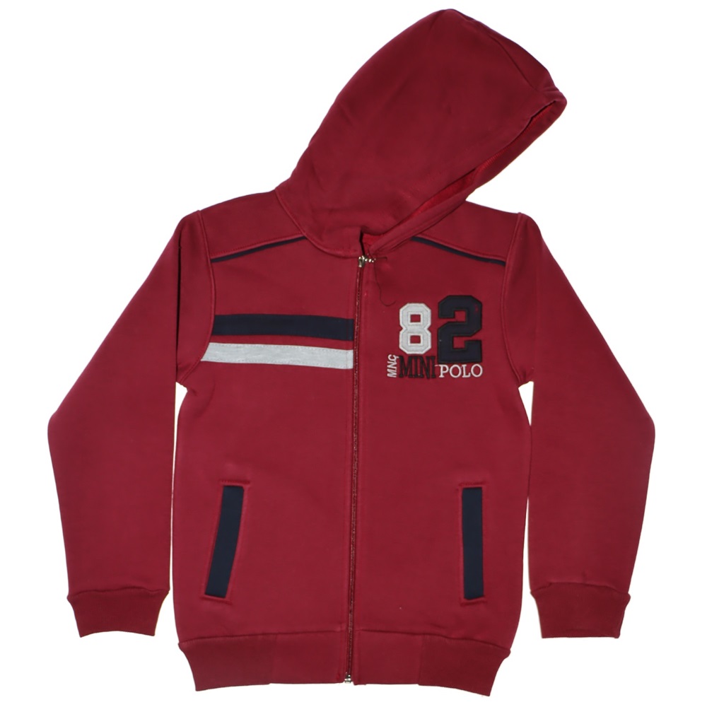 3004 82 Mini Polo 3 İplik Kapşonlu Hırka 13-16 Yaş
