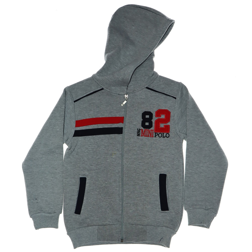 3004 82 Mini Polo 3 İplik Kapşonlu Hırka 13-16 Yaş