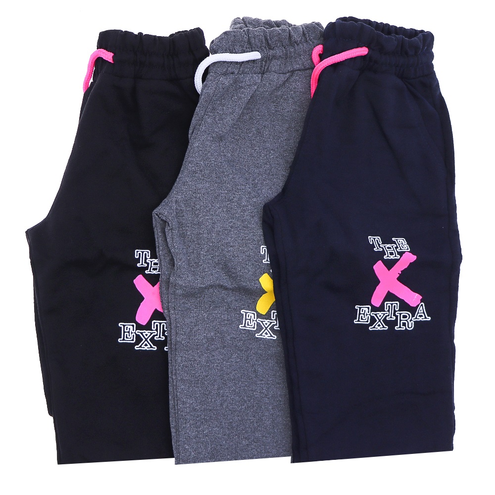 Babılcıx 63220-2 Kız Çocuk Dejenere Düz Model Yan Cepli Black Bas. Eşofman Alt 5-8 Yaş - Antrasit