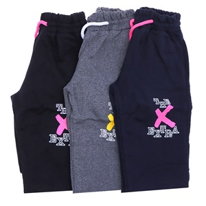 Babılcıx 63220-2 Kız Çocuk Dejenere Düz Model Yan Cepli Black Bas. Eşofman Alt 13-16 Yaş - Siyah