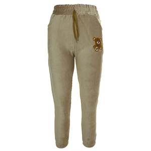 Tonbix 1263 Kız Çocuk Kadife Fitilli Ayıcık Nakışlı Pantolon 6-10 Yaş - Kiremit - 6-10 YAŞ