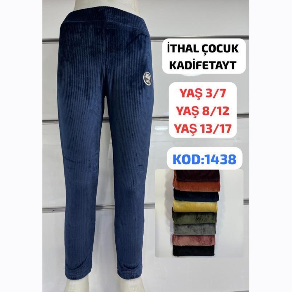 Yılmazcan 1438-2 Kız Çocuk Kadife My Nakışlı Tayt 13-17 Yaş - Lacivert - 13-17 YAŞ