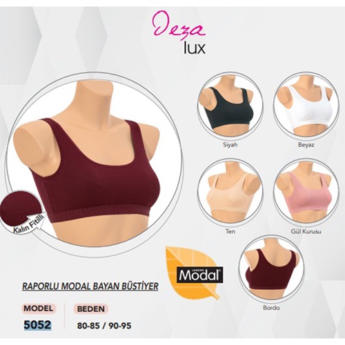 Deza 5052 Modal Raporlu Kalın Askı Büstiyer (80-85)-(90-95) - Ten