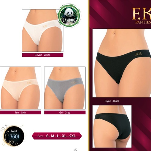 F-K 3601 Bayan Bamboo Külot - Füme - M-L