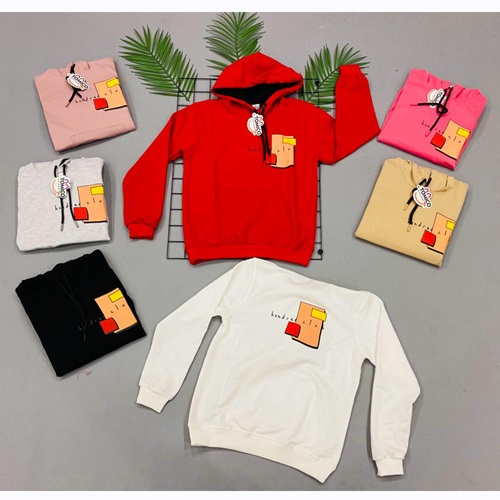 Tomıco 730372 Kız Çocuk 2 İp Hundred Baskılı Kapşonlu Sweat 13-16 Yaş - Gri