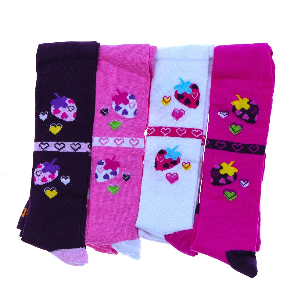 First Kız Çocuk Desenli Likralı Külotlu Çorap- Karışık Renk