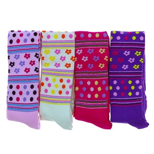 First Kız Çocuk Desenli Likralı Külotlu Çorap- Karışık Renk