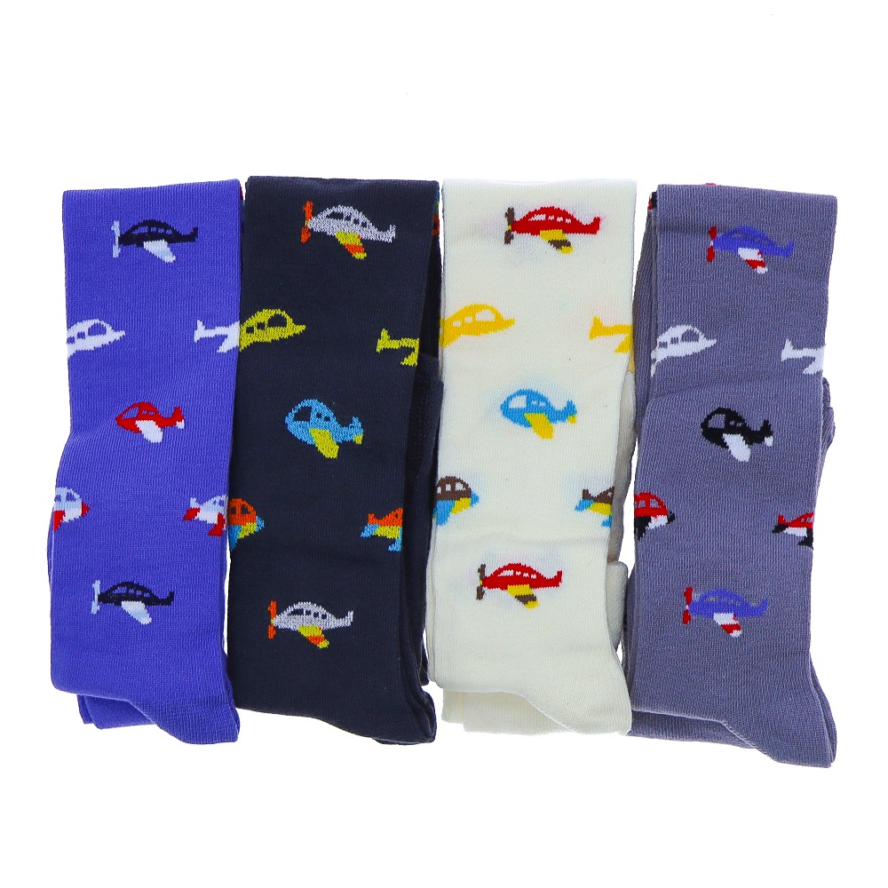 First Erkek Çocuk Desenli Likralı Külotlu Çorap - Karışık Renk