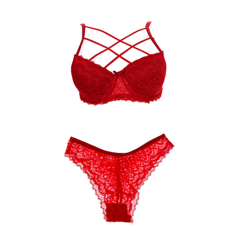 Wiolina 3001 Bayan Dantelli Çapraz Askılı Destekli Sütyen Takım 75-90