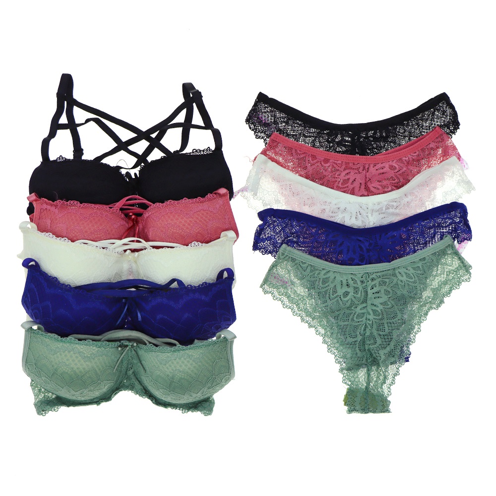 Wiolina 3001 Bayan Dantelli Çapraz Askılı Destekli Sütyen Takım 75-90