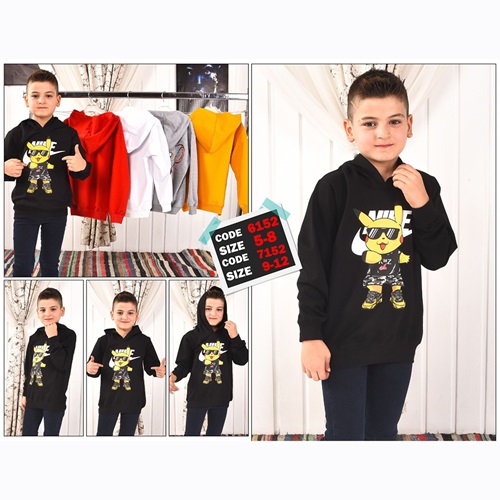 Zara 6152 Kız Çocuk 2 İp Nıke Baskılı Kapşonlu Sweat 5-8 Yaş