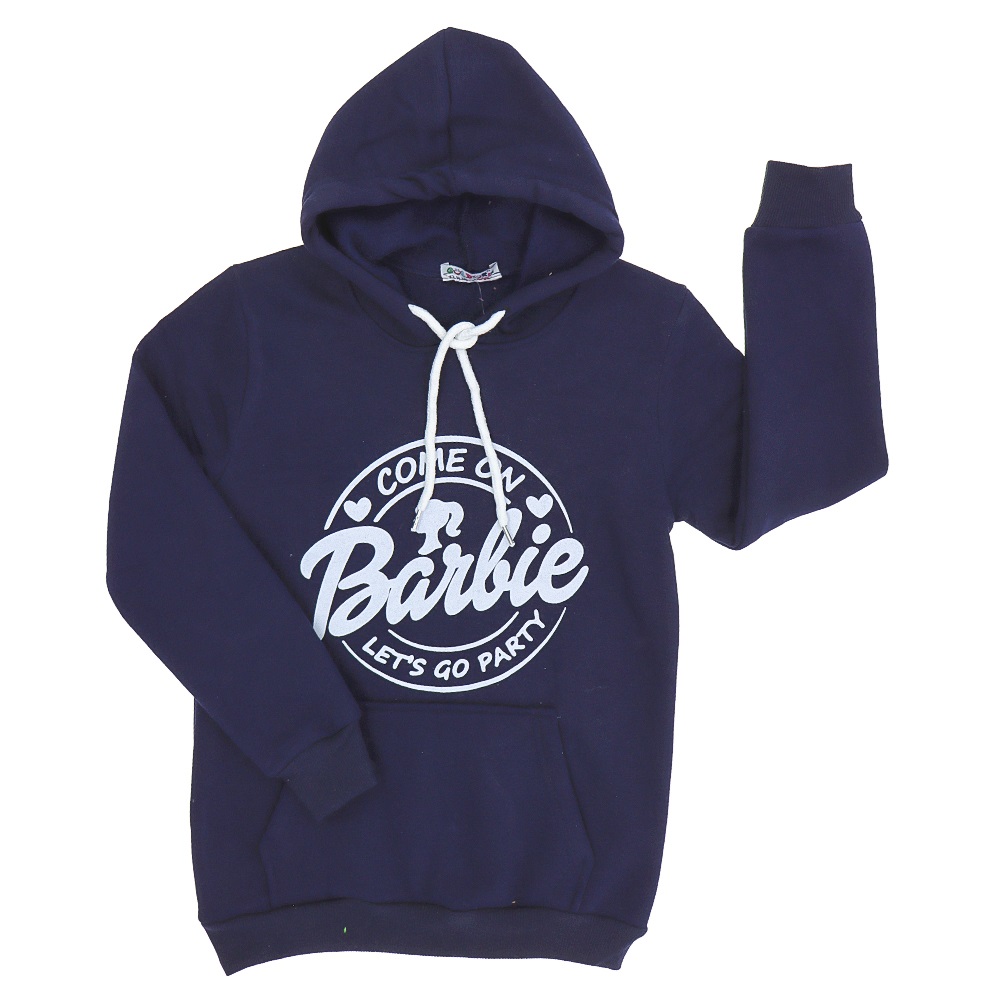 Güldür 9141 Kız Çocuk Barbie Baskılı Kapşonlu Ferm 3 İp Sweat 13-16 Yaş